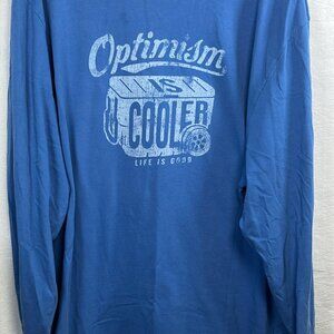 Life is Good Shirt Men's XL Long Sleeve  Blue Fathers Day Gift BBQ Hiking Golf